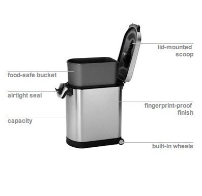 simplehuman Stainless Steel Pet Food Bin - X-Large